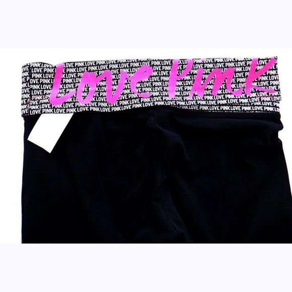 VS Pink black Word Cloud yoga pants - Picture 2 of 5
